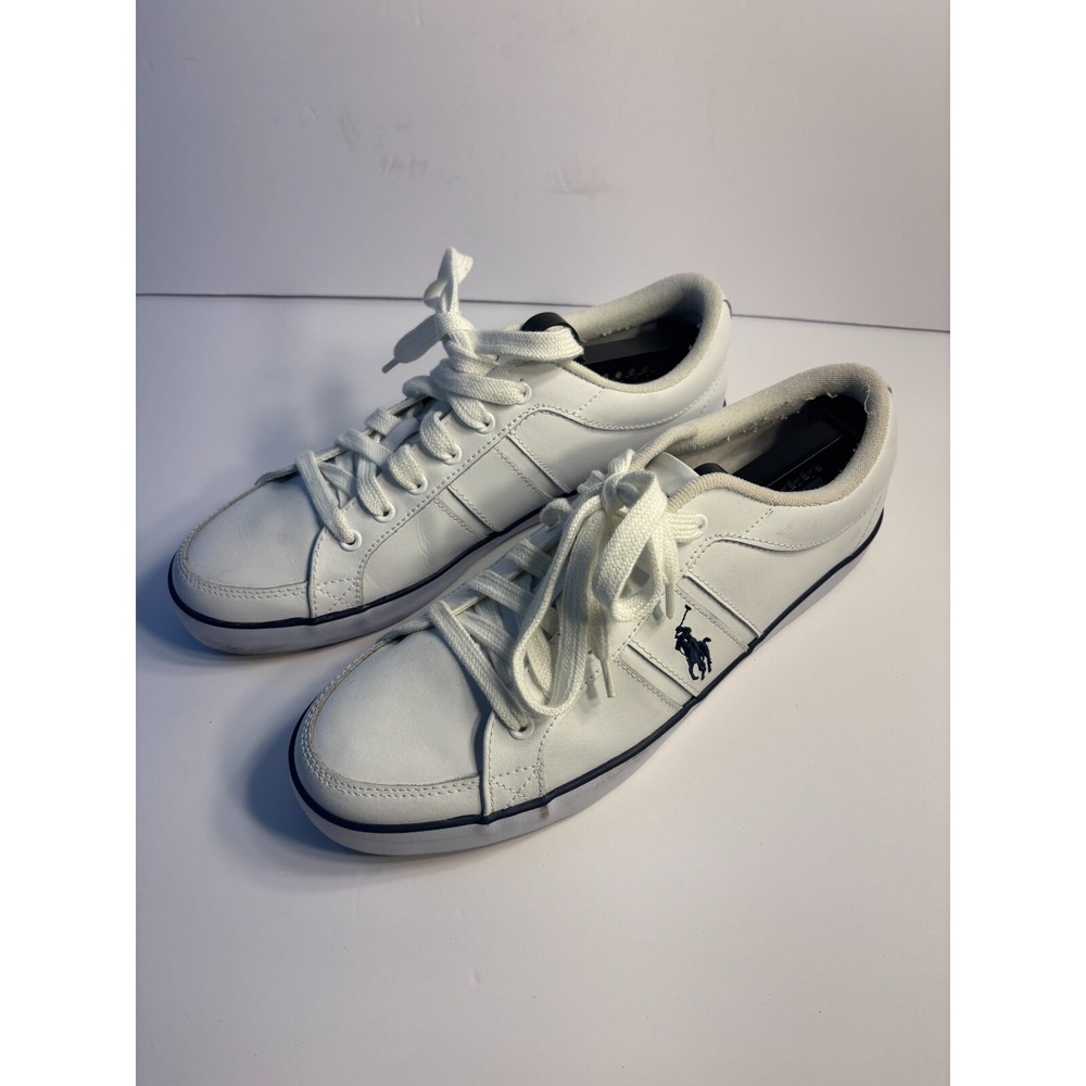 Polo Ralph Lauren Bolingbrook Sneakers Mens Sz 11D White Leather Low Top Lace Up